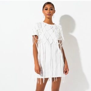 AKIRA Fringe Tee Dress